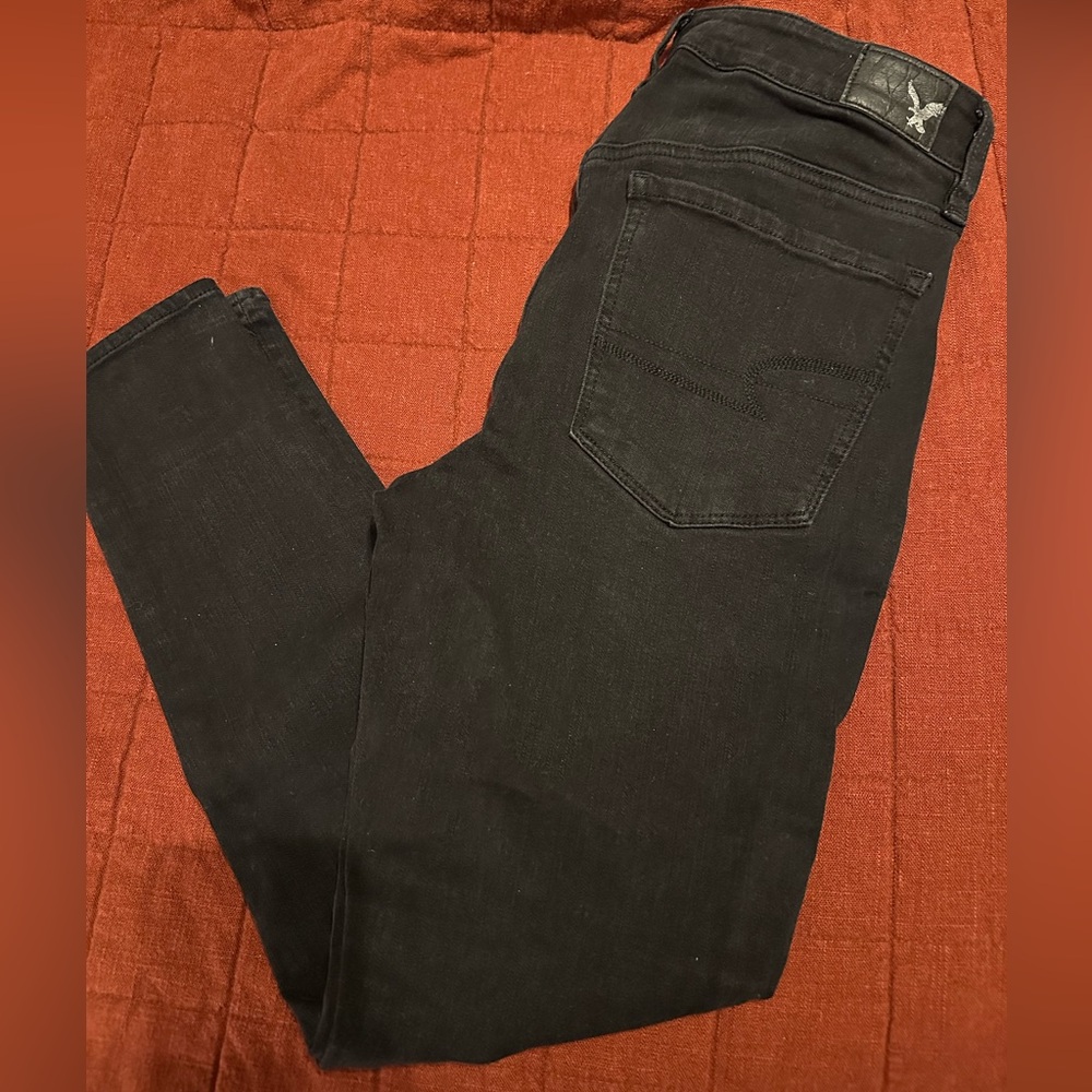 American Eagle Outfitters Black High- Rise Jeggings- size 8